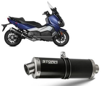 Full Exhaust Storm By Mivv Oval Steel Black Sym Maxsym 2020