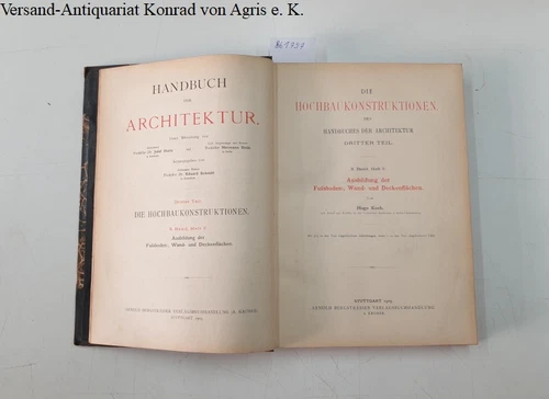 Die Hochbaukonstruktionen. Des Handbuches der Architektur Dritter Teil. 3. Band, - Bild 3 von 4