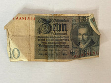 VINTAGE 1929 GERMANY 10 REICHSMARK BANKNOTE CIRCULATED