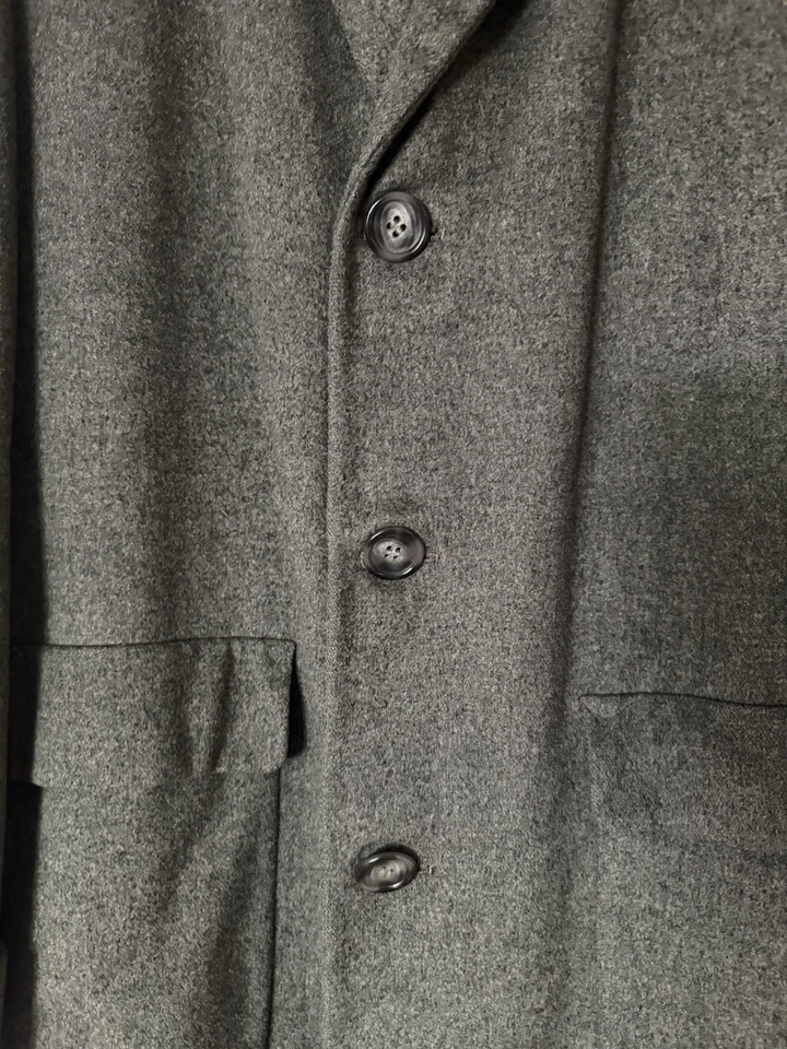 Vintage Men’s Crombie Seal Skin Wool Overcoat Gray Long Coat UK Made Classic 44R - Image 3 of 4