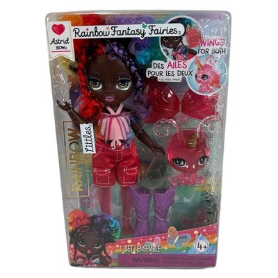 Rainbow High Rainbow Fantasy Fairies Astrid Bows Doll With Wings And Pet New