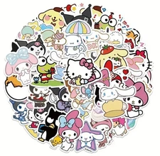 100 Hello Kitty stickers sanrio Vinyl Waterproof decal Cute laptop journal decor