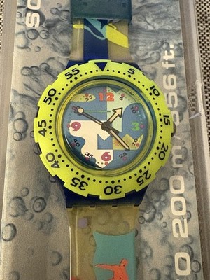 Swatch SCUBA 200 Watch OVER THE WAVE SDN105 1993 Scuba ~Never Used~ New!