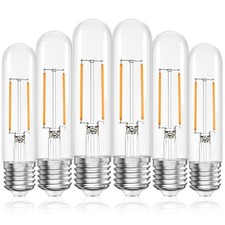 Tubular LED Edison Bulb Dimmable 2700K Warm White, 4W, 40 watt Equivalent, E2...