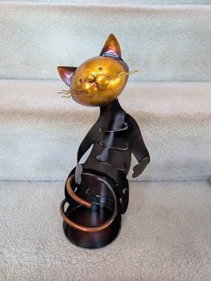 Cat Shaped Wine Holder, Metal
