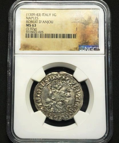 Gigliato ND (1309-1343) Roberto Kingdom of Naples (Italian States) MS63 NGC Rare