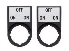 Legend Plate "ON OFF ON" with Holder For Use with 22mm Switches (Pack of 2)