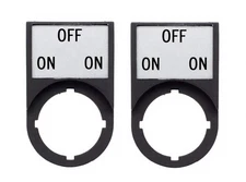 Legend Plate "ON OFF ON" with Holder For Use with 22mm Switches (Pack of 2)