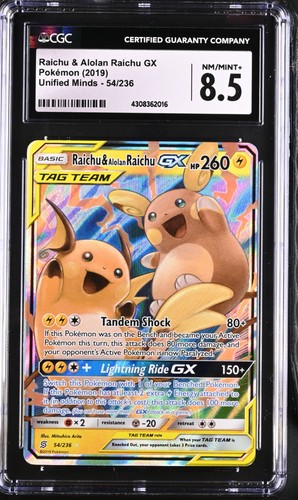 Raichu & Alolan Raichu-GX graded CGC 8.5 for sale on eBay