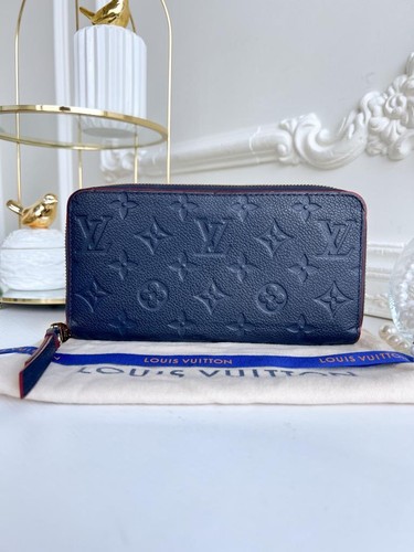 Louis Vuitton Long Wallet Empreinte Dark Blue Zip Around - Free Shipping B1039