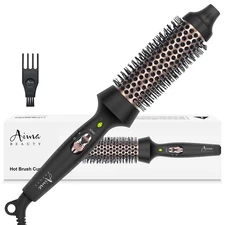 Aima Beauty Hot Brush, 1.3"/35mm Heated Curling Brush, Ion Hair Care Thermal ...