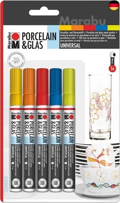 Marabu 0123000000083 - Porcelain & Glas Painter, Summer, Set mit 3 Farben,