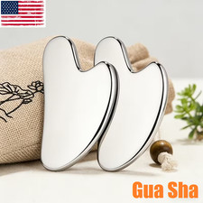 1/2x Stainless Steel Gua Sha Tool for Face and Body Massager with Smooth Edge