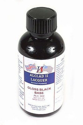 Alclad Alclad Gloss Black Base 2oz - Hobby and Model Lacquer Paint - #304