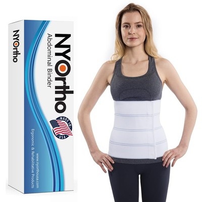 Abdominal Binder 12'' 4-Panel Compression Belt for Hernia, Back Pain, Recovery