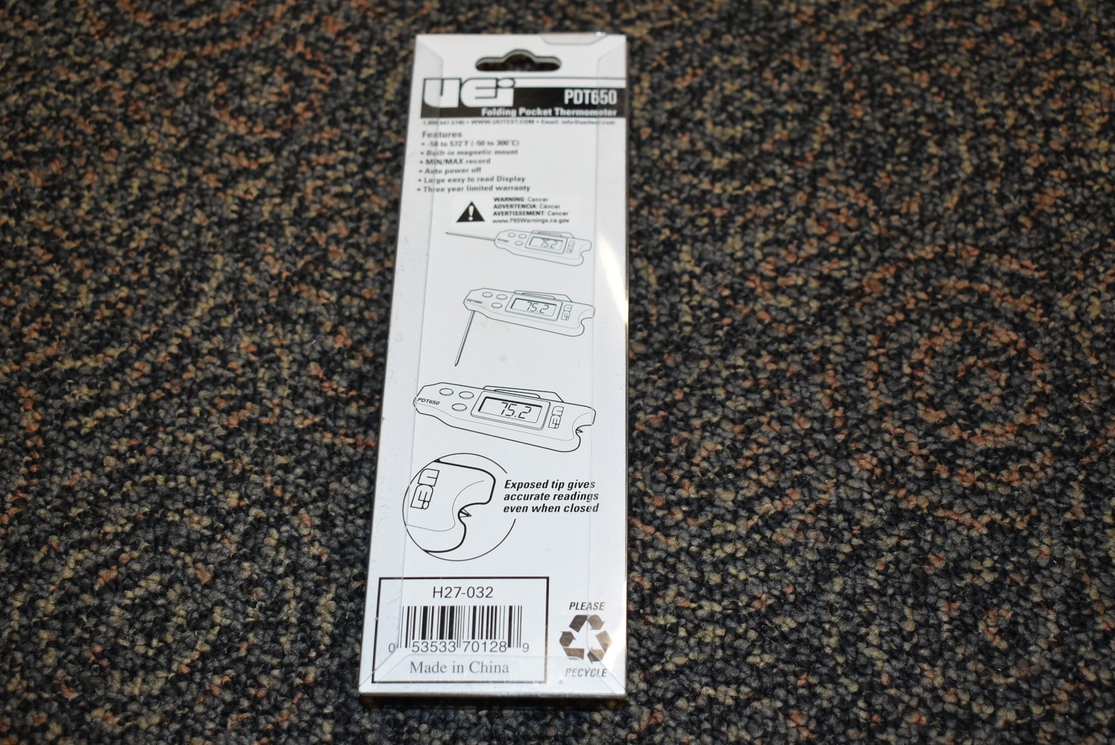 UEi PDT650 Folding Pocket Thermometer with Easy-to-Read Display. New, Sealed