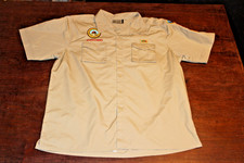 Boy Scouts of America BSA Men's Shirt Tan X-Large XL Sewn Patches Short Sleeve