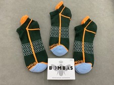 3 Pairs Bombas Honeycomb Men's All-Purpose Performance Ankle Socks Size L Green