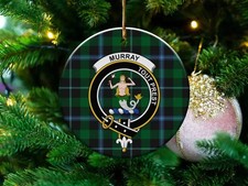 Murray Clan Scottish Tartan Crest Ceramic Ornament