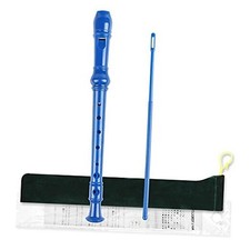 Soprano Recorder German Style C Key 8 Holes Plastic, 3-piece detachable Blue