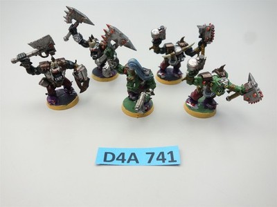 Warhammer 40k Ork, Orks - 5x Nobz (painted Assault on Black Reach