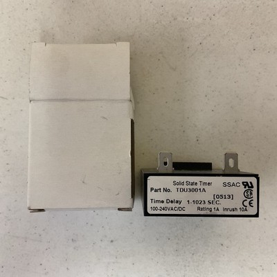 SSAC TDU3001A SOLID STATE TIMER 100-240VAC/DC, TIME DELAY 1-1023 SEC. NEW