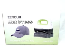 EENOUR Hat Press Machine, Mini Heat Press for Caps with 3 Heating Levels & Auto-