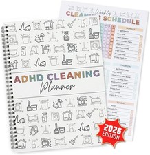 ADHD Cleaning Planner, Cleaning Schedule and Checklist, Undated Daily and Weekly