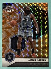 2020-21 Panini Mosaic Basketball James Harden Orange Reactive Mosaic Prizm #173