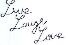 'Live Laugh Love' Wall Art Decor, 3 Pieces Black Metal Letter Sign Decor