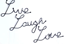 'Live Laugh Love' Wall Art Decor,  3 Pieces Black Metal Letter Sign Decor