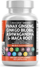 Panax Ginseng 10000Mg Ginkgo Biloba 4000Mg Ashwagandha Maca Root 3000Mg - Focus