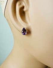 Estate 14K Yellow Gold Amethyst Stud Earrings