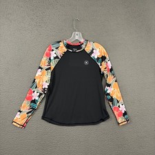 Hurley Rashguard Top Womens Medium Multicolor Floral UV Protection Surf Beach