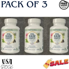 Vital Hair Complex: Boost Hair Growth, Healthy Skin & Nails! exp 04/2027- 3 pack