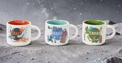 Starbucks Discovery Series Star Wars Ornament Set 3 Crait Naboo and Endor NEW