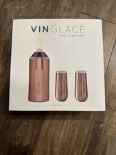 Vinglacé Wine Chiller 3-Piece Set with 2 Stemless Glasses