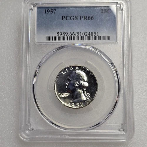 1957 Washington Quarter PROOF, PCGS PR-66 ** Gorgeous PF! Lot 2330