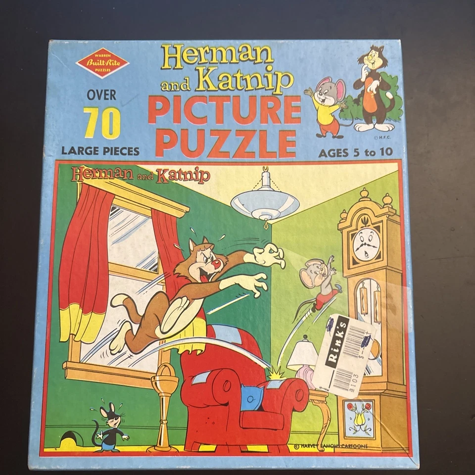 Lot of 6 Vintage Picture Puzzles Baby Huey herman katnap beatle bailey Blondie - Image 2 of 4