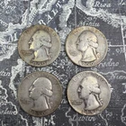 Four (4) Washington Silver Quarters, 1950, 1950D, 1950S, 1951S - WQ406