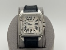 Cartier Santos 100 2656 Silver Roman Numeral Dial Stainless Steel Automatic 2
