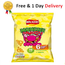 Walkers Monster Munch Roast Beef Multipack Snacks Crisps 6X20G