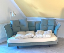 Couch Sofa türkis mit Kissen, Busnelli italienisches Design