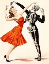 Sublimation Vintage Pinup The Dance Halloween Ready To Press Heat Transfer