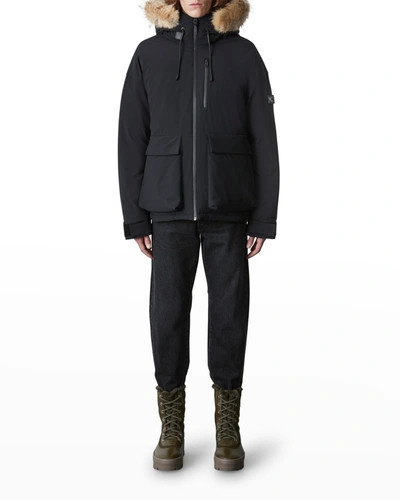 MACKAGE MEN'S MARCUS NEW TECH FUR-TRIM JACKET - SIZE XL - BLACK