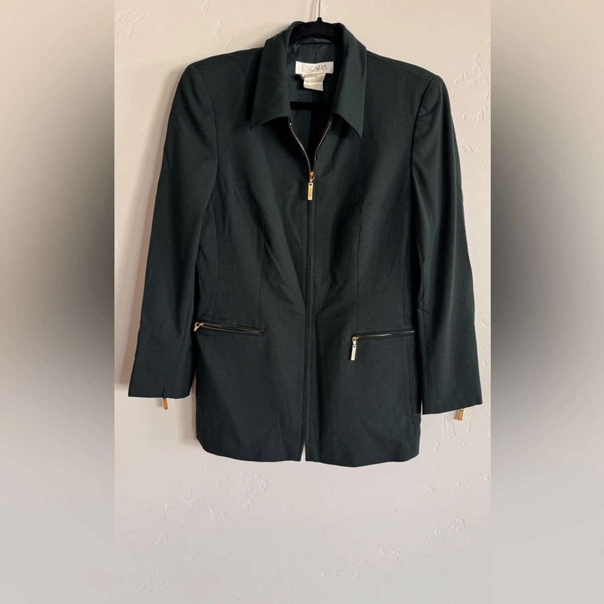 Veste Légère Femme Escada Verte - Taille IT 40, Manches Longues, Occasion Très Bon état