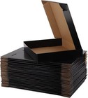 25 Pack 13x10x2 Black Cardboard Shipping Boxes for Business