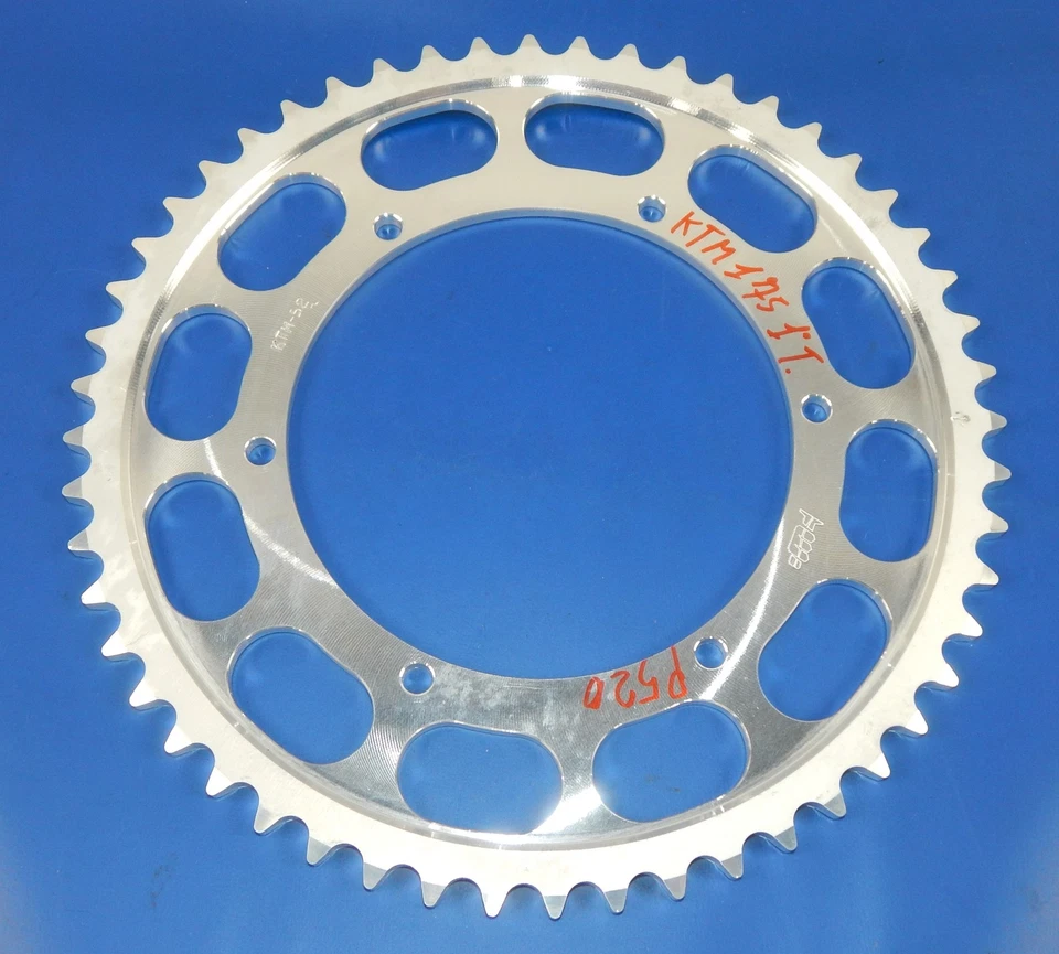 KTM PENTON 175 1972-73 piñón 52T grueso 8 mm cadena 520 aleación jackpiner ergal Foto 2 de 3