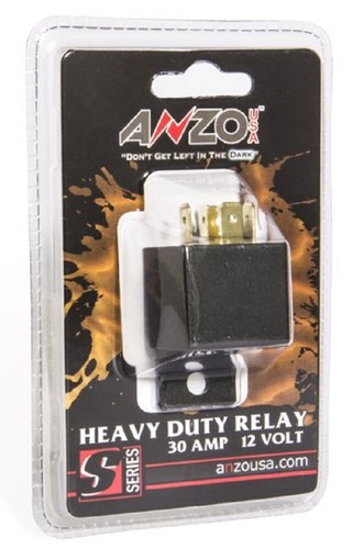 ANZO 12V Heavy Duty 30 Amp Relay Universal 12 Volt DC 30 Amp Relay - Picture 2 of 3