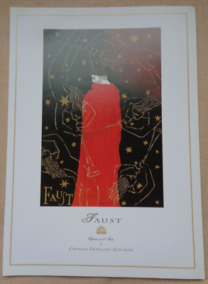 Faust by Charles Francois Gounod Opera Music Theatre Play Poster Print Art Red